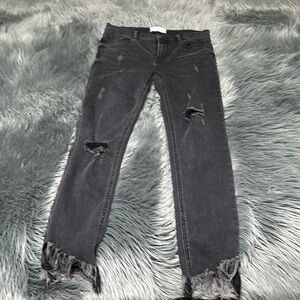 Free People Fringe Stretchy Jeans